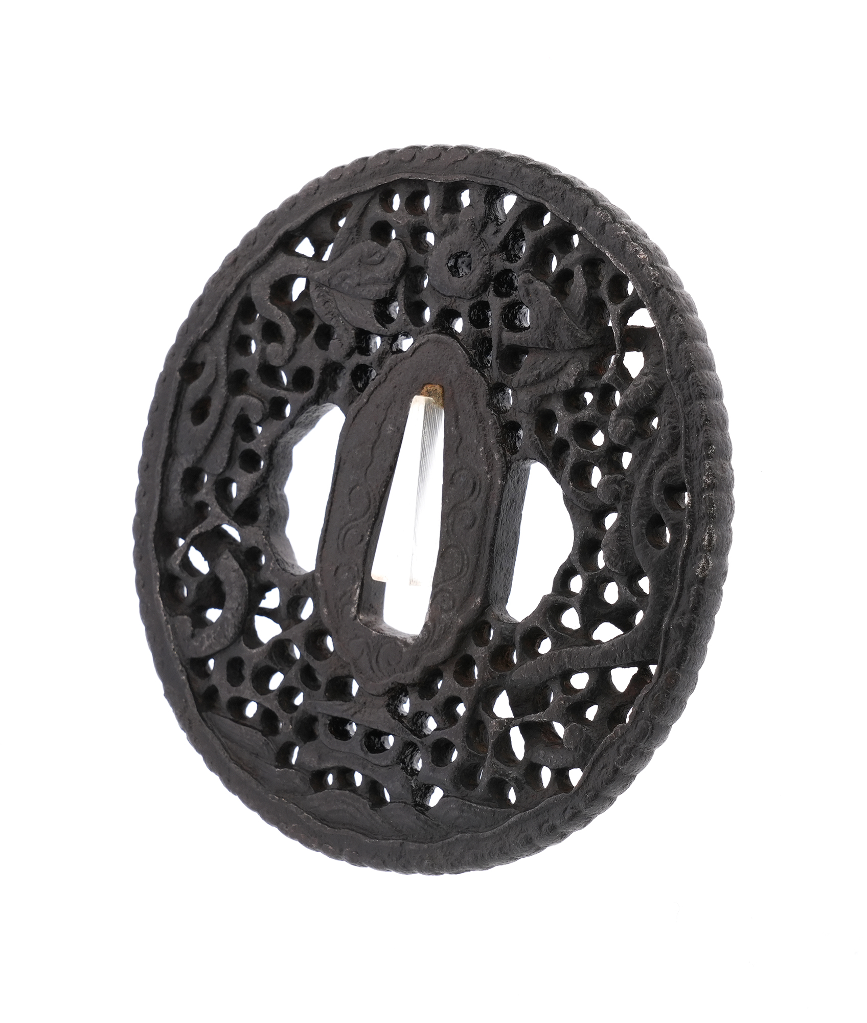 Tsuba with Dragon and Arabesque Design, Mumei (Nanban) — 5 of 9