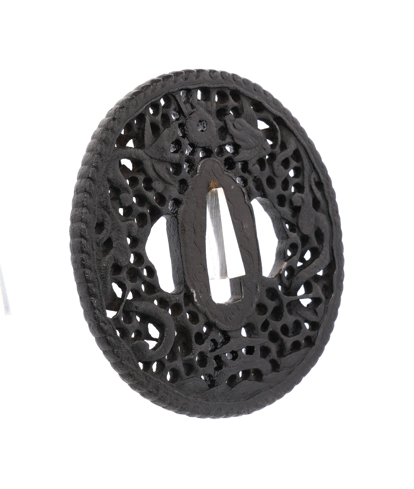 Tsuba with Dragon and Arabesque Design, Mumei (Nanban) — 6 of 9