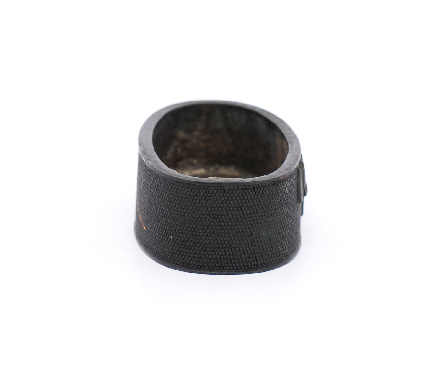 Fuchi-Kashira: Spiderweb, Kachimushi, and Bat Design, Mumei — 11 of 13