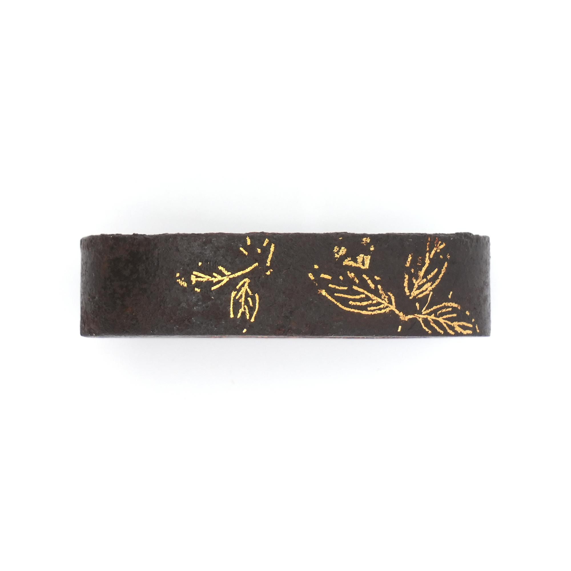 Fuchi-Kashira with Leaf Design - Mumei — 4 of 8