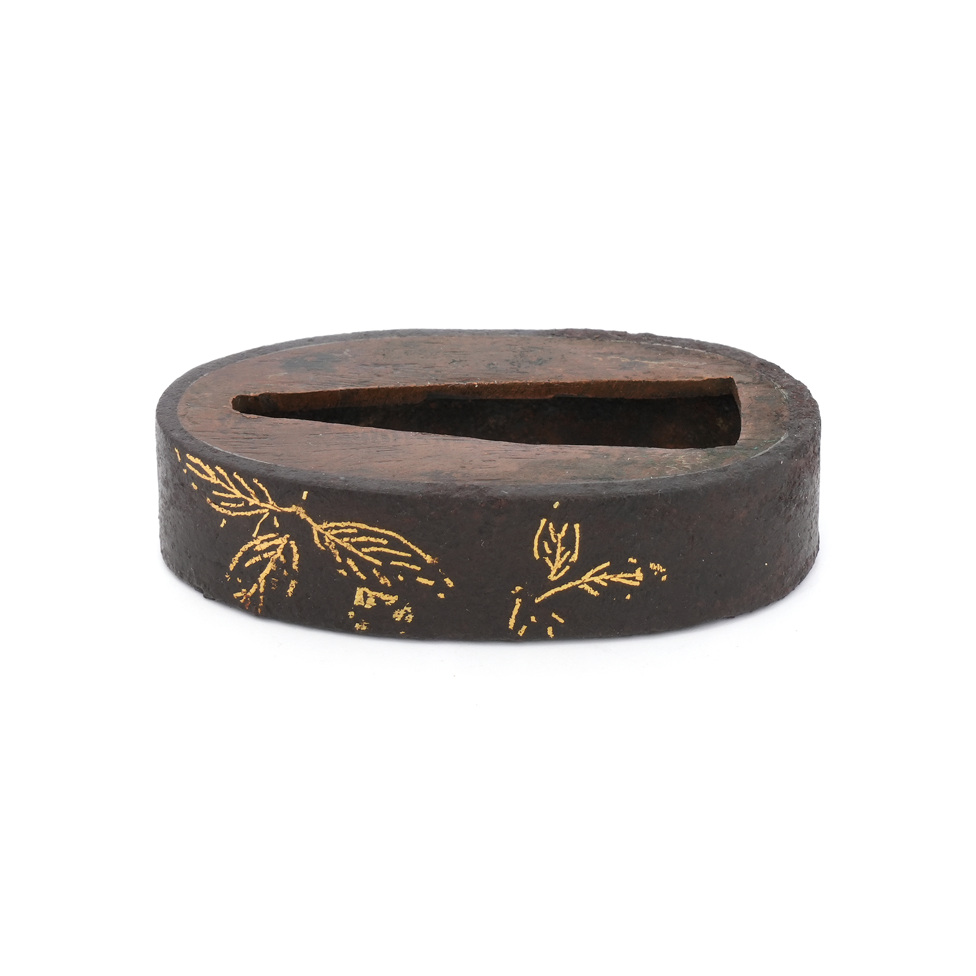 Fuchi-Kashira with Leaf Design - Mumei — 5 of 8