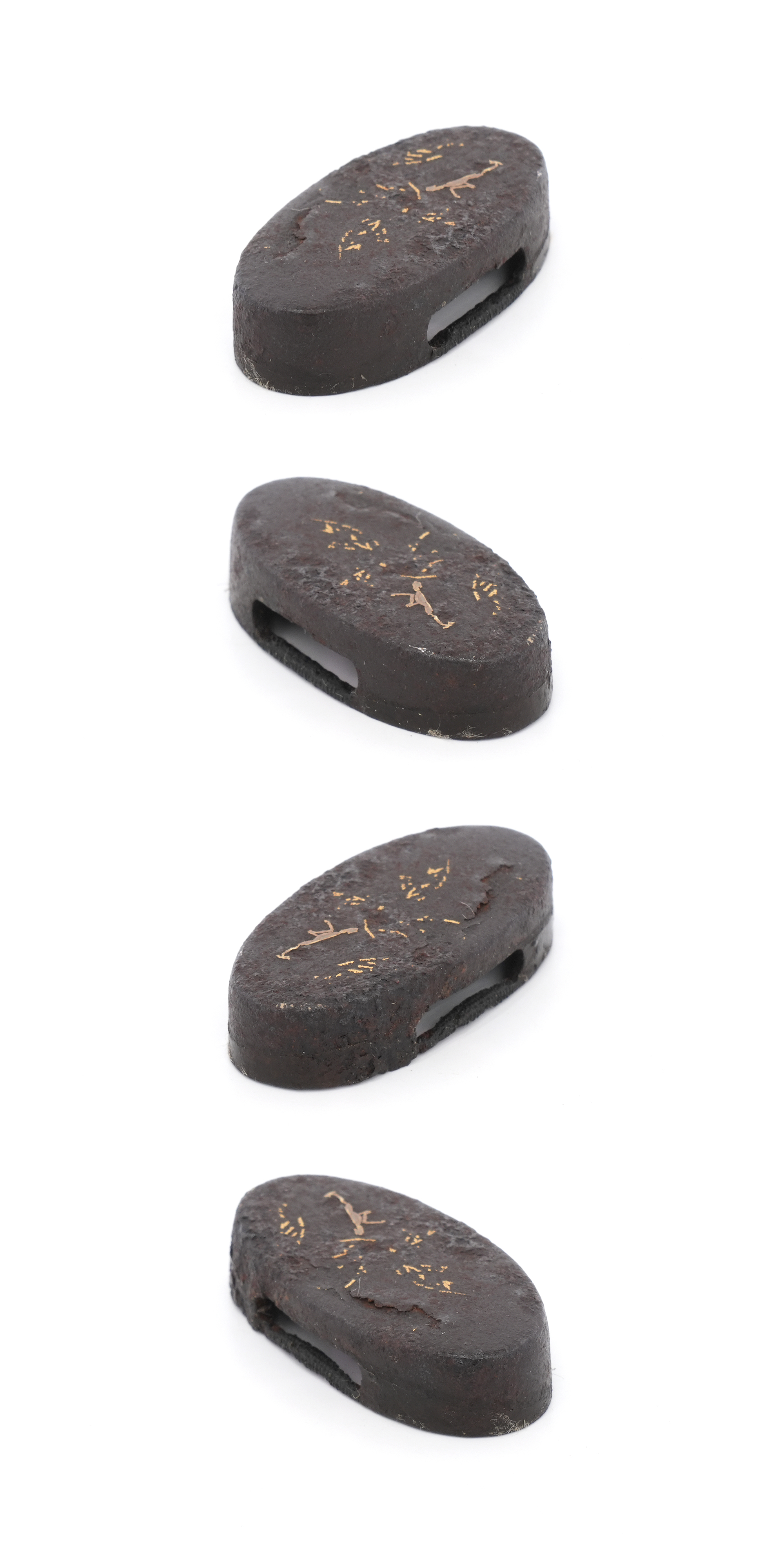 Fuchi-Kashira with Leaf Design - Mumei — 6 of 8