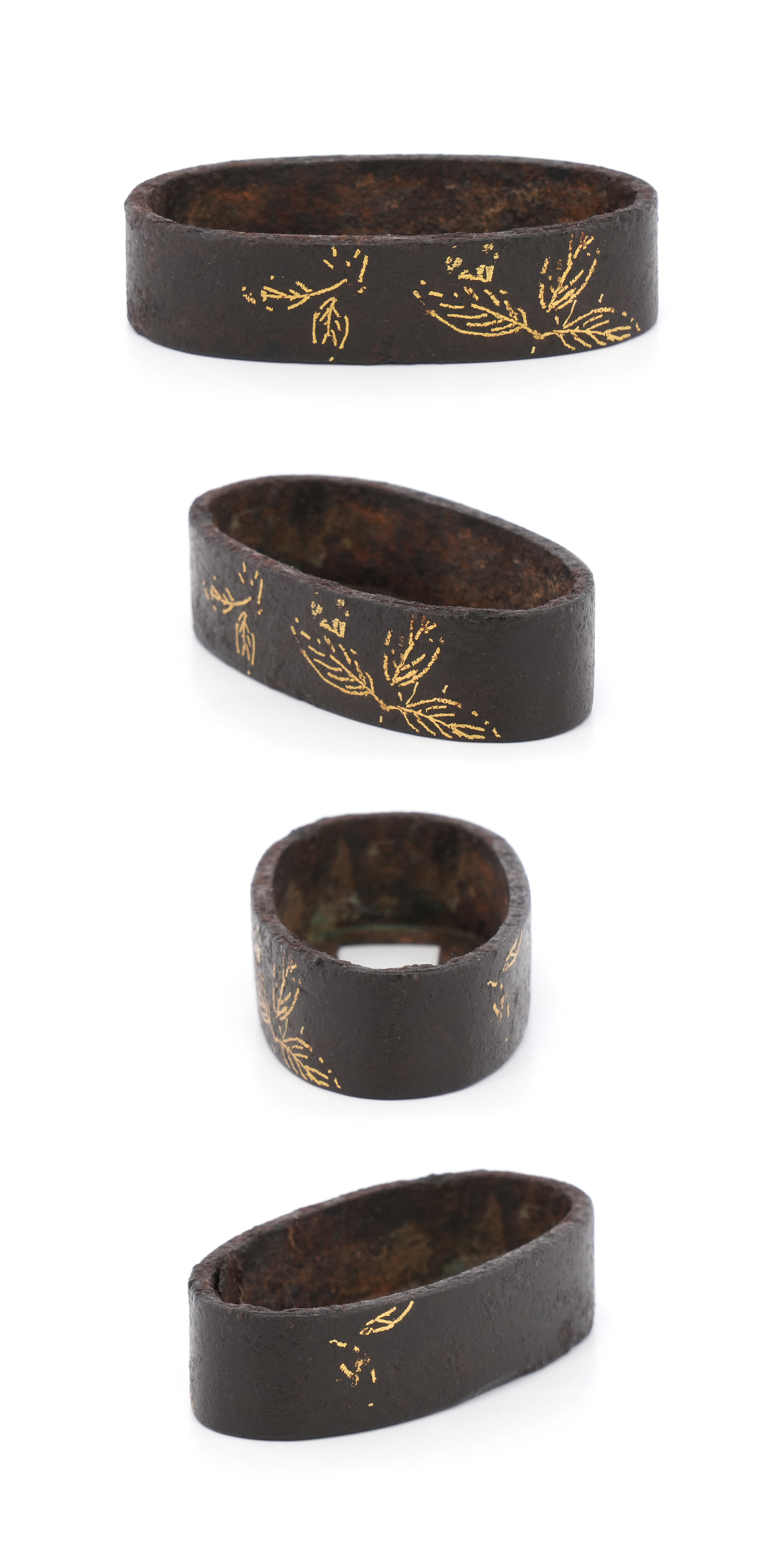 Fuchi-Kashira with Leaf Design - Mumei — 7 of 8