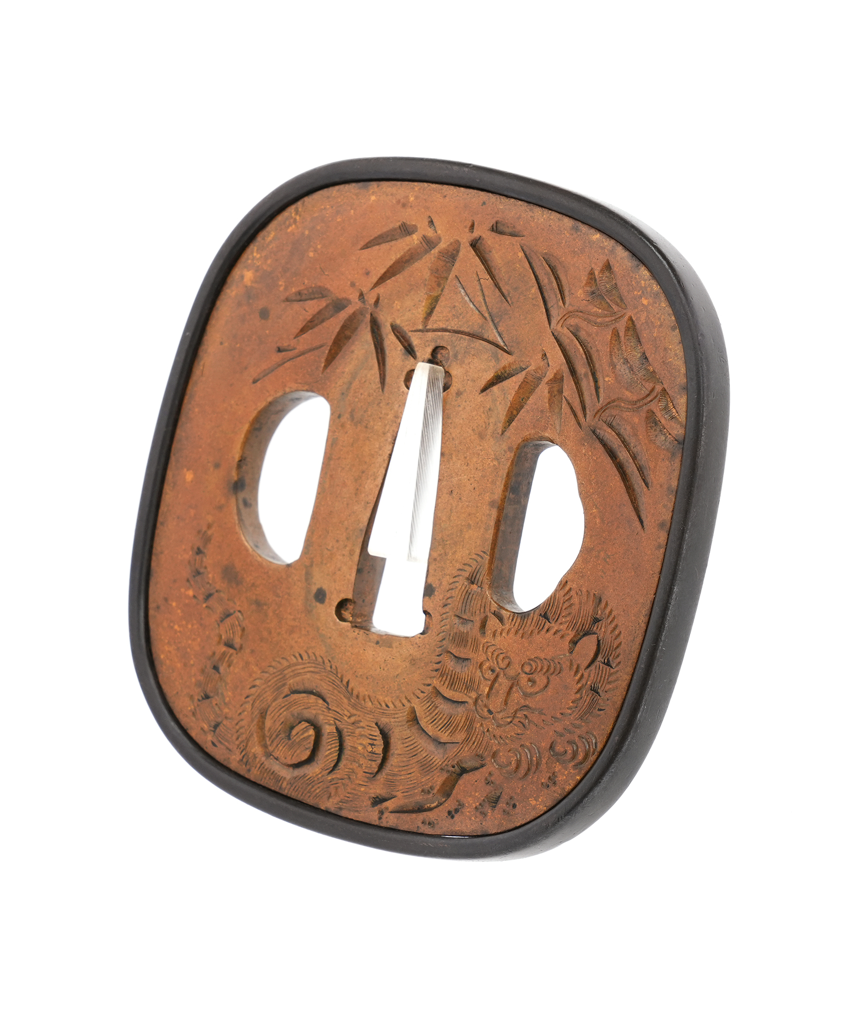 Tsuba: Bamboo and Tiger Design, Mumei (Shonai) — 3 of 9
