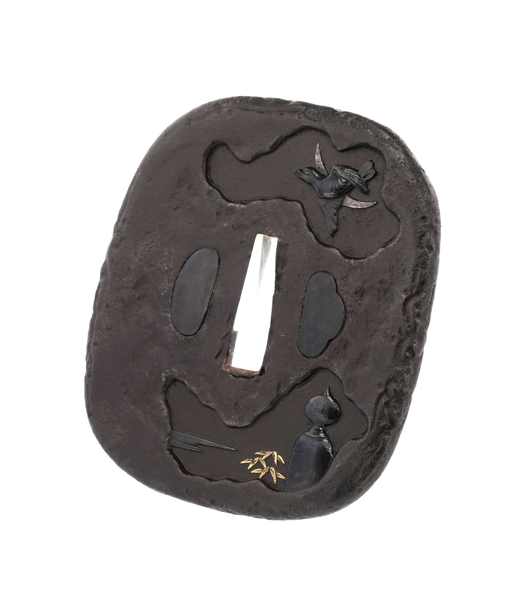 Nihonbashi Hototogisu Zu Tsuba - Mumei (Aizu Shoami) — 3 of 10
