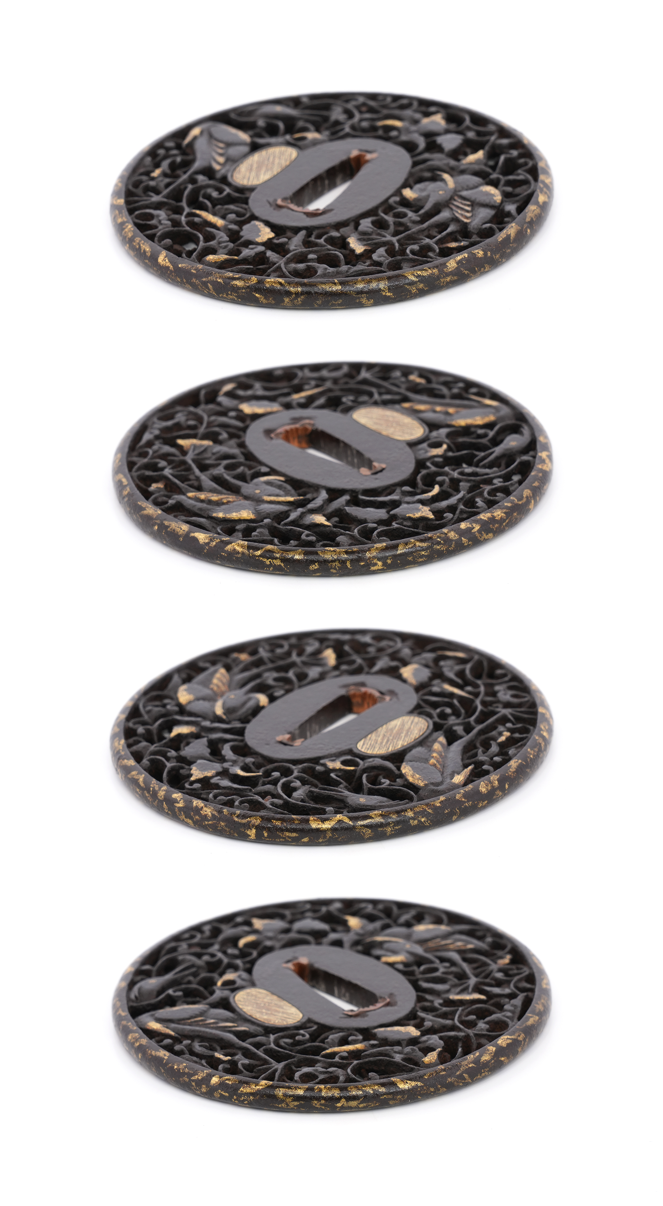 Tsuba: Heron and Arabesque Openwork, Mumei (Namban) — 9 of 10