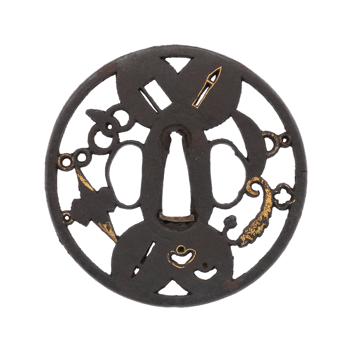 Tsuba: Various Mon Scattered Openwork Design - Mumei — 1 of 7