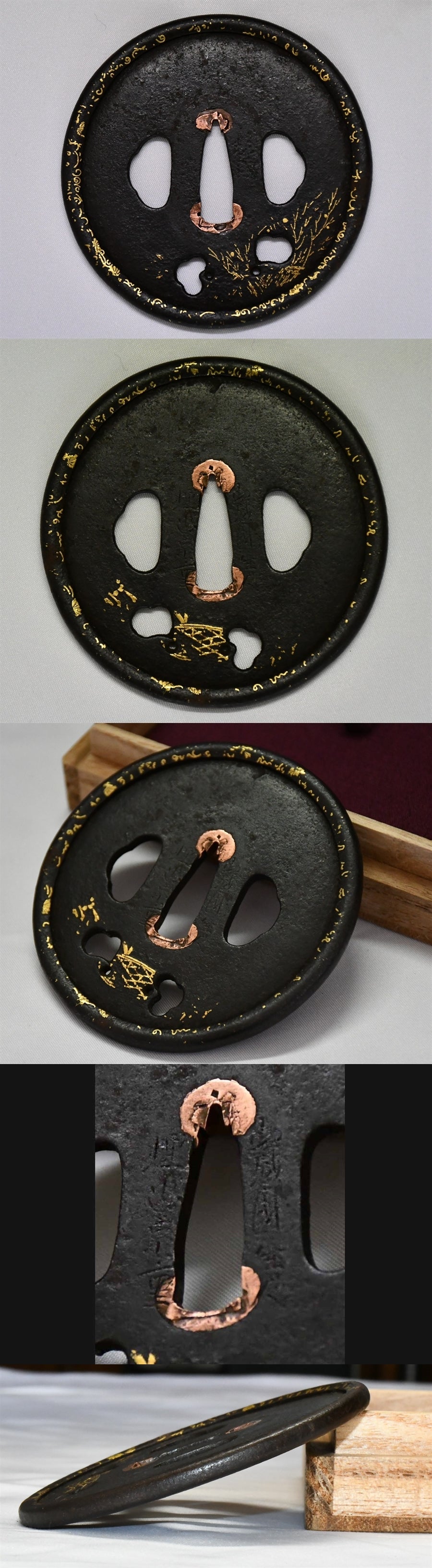 Tsuba: Umetada Muneshige, Yamashiro Resident, Iron Round Inlaid Tsuba, Item No. TSU014, Certification Pending — 4 of 4