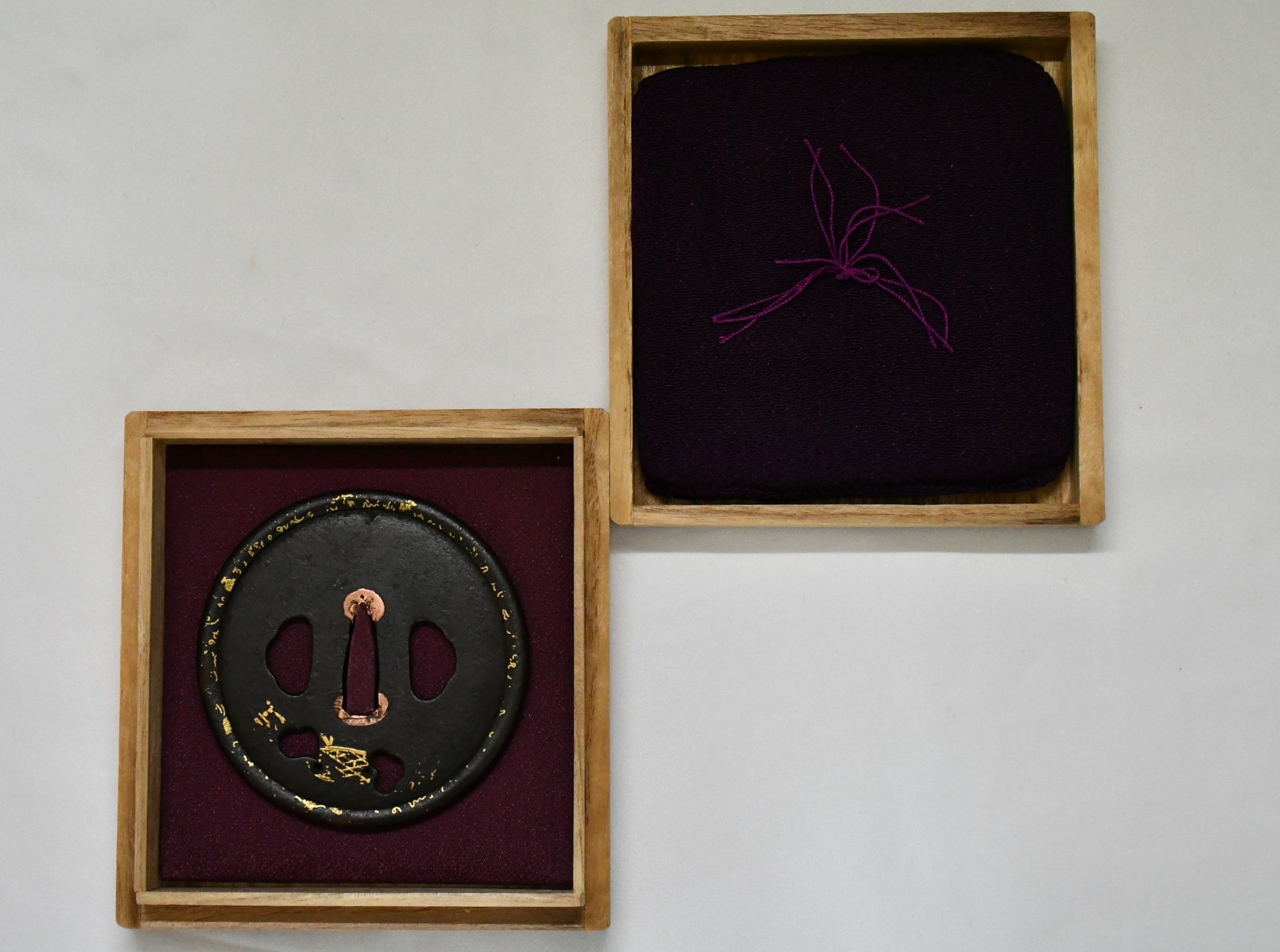 Tsuba: Umetada Muneshige, Yamashiro Resident, Iron Round Inlaid Tsuba, Item No. TSU014, Certification Pending — 2 of 4
