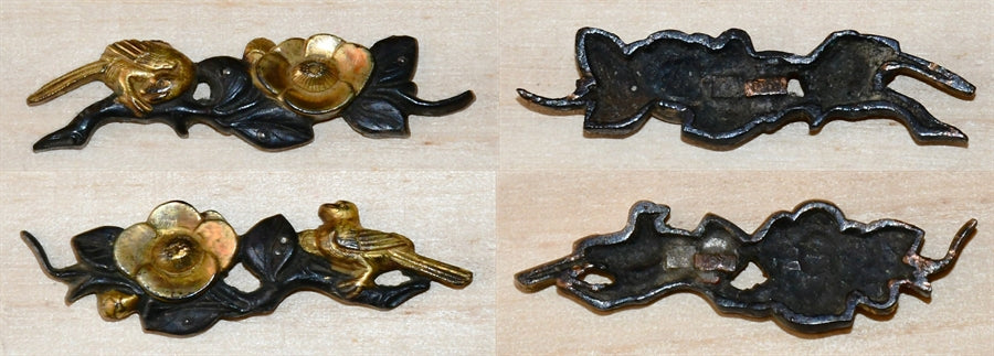Menuki: Camellia and Bird Design, Mumei, Kyo-Kanagushi, NBTHK Hozon Tosogu Certificate — 2 of 3