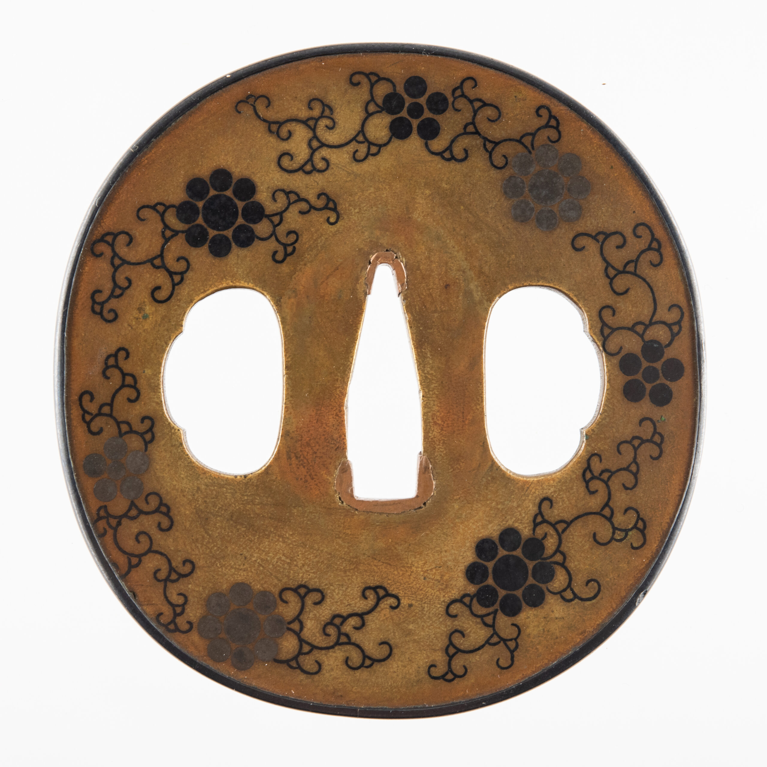 Kaga Zogan Tsuba with Hosokawa and Toda Mutsuboshi Mon – NBTHK Hozon — 5 of 14