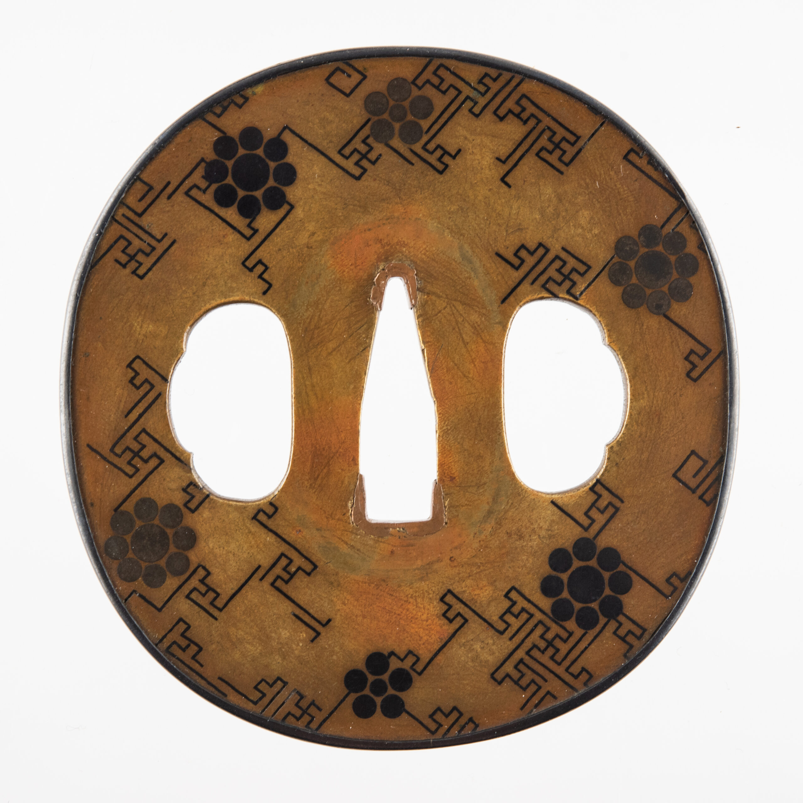 Kaga Zogan Tsuba with Hosokawa and Toda Mutsuboshi Mon – NBTHK Hozon — 6 of 14
