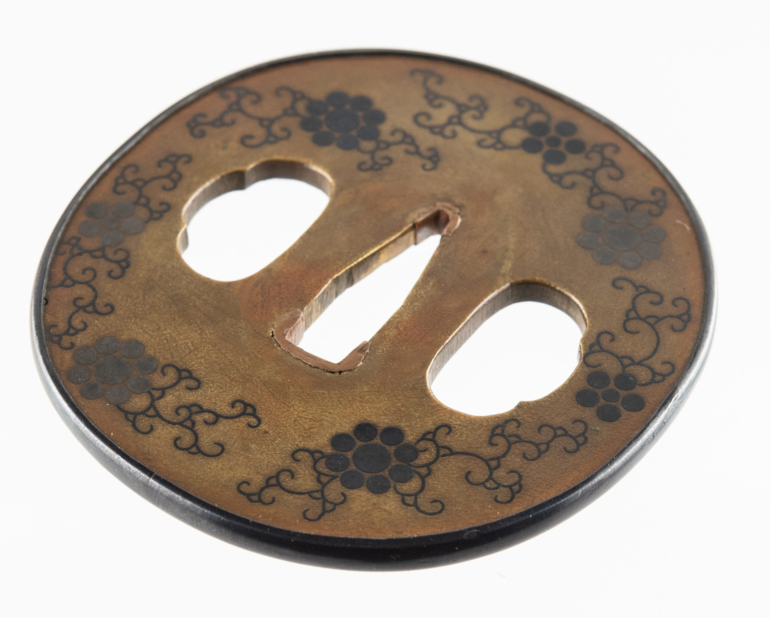 Kaga Zogan Tsuba with Hosokawa and Toda Mutsuboshi Mon – NBTHK Hozon — 11 of 14