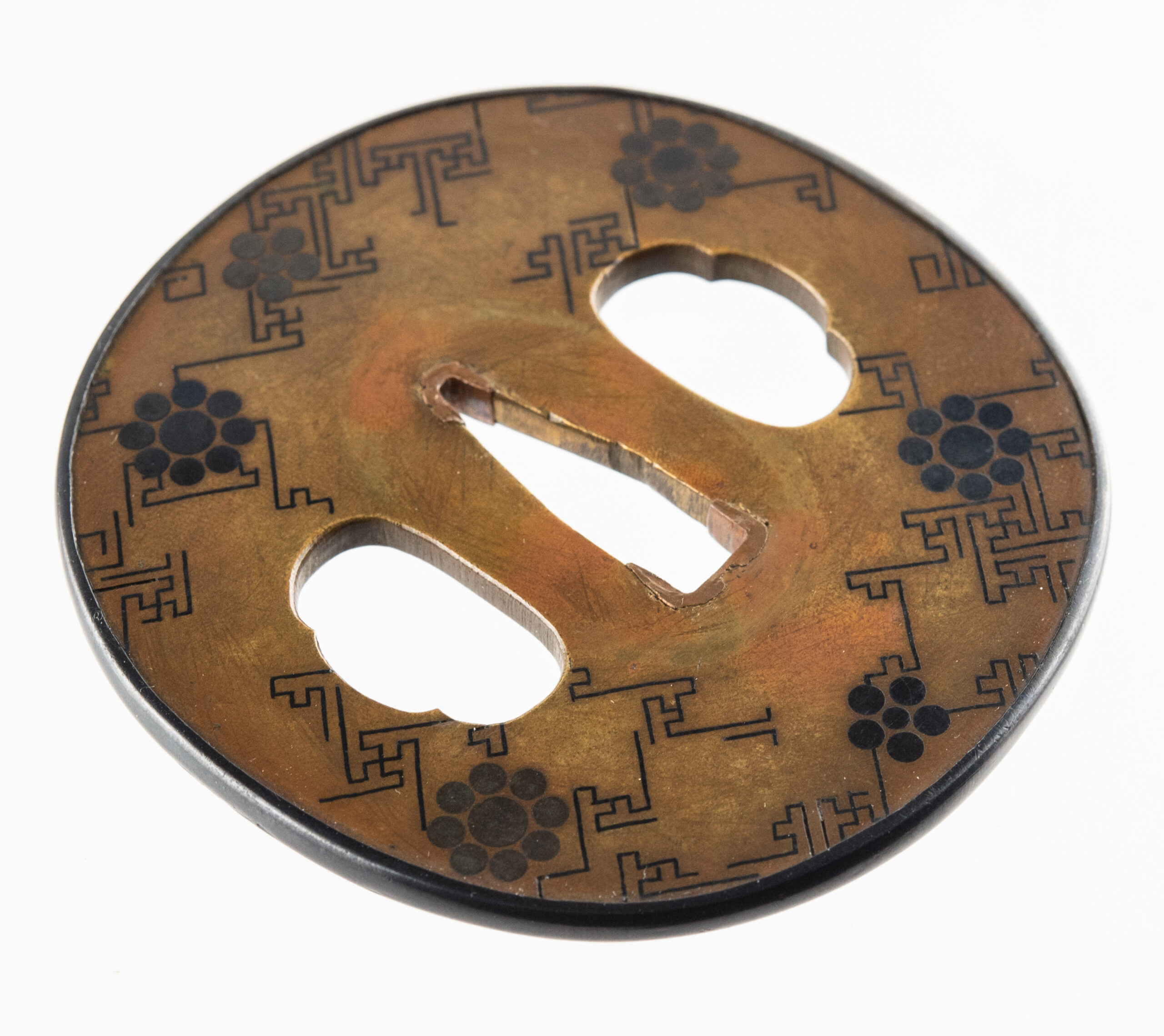 Kaga Zogan Tsuba with Hosokawa and Toda Mutsuboshi Mon – NBTHK Hozon — 12 of 14