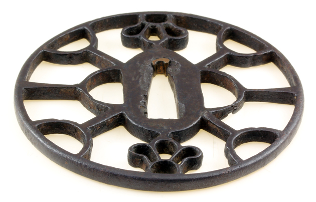 Tsuba: Kyosukashi with Upper and Lower Petal Design — 3 of 6