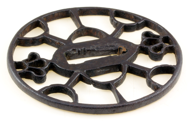 Tsuba: Kyosukashi with Upper and Lower Petal Design — 4 of 6