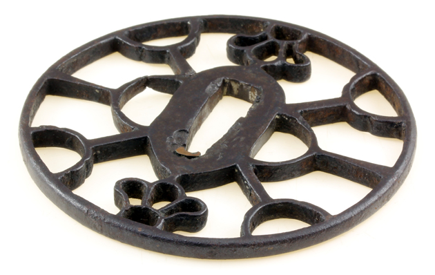Tsuba: Kyosukashi with Upper and Lower Petal Design — 5 of 6