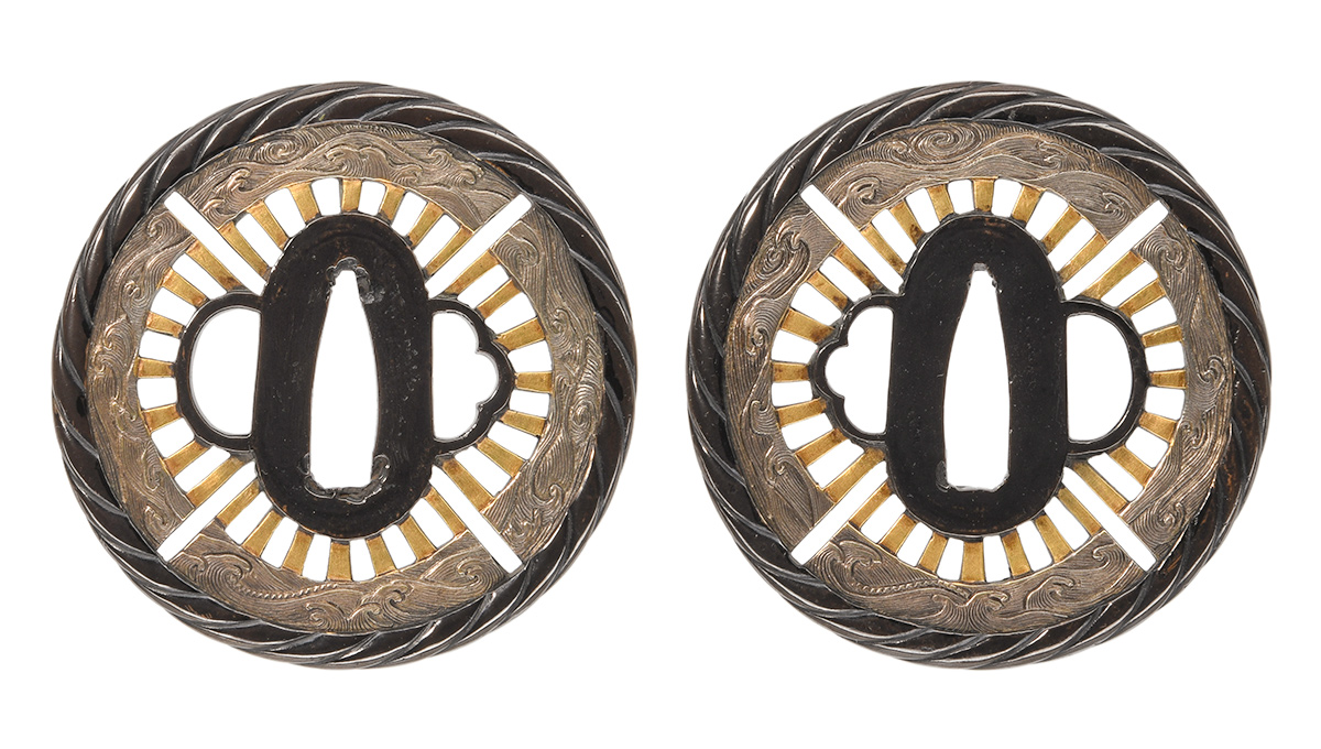 Tsuba [Mumei Ko-kinko Shiho-ogi-sukashi-Tsuba][N.B.T.H.K] Tokubetsu Hozon Tosogu