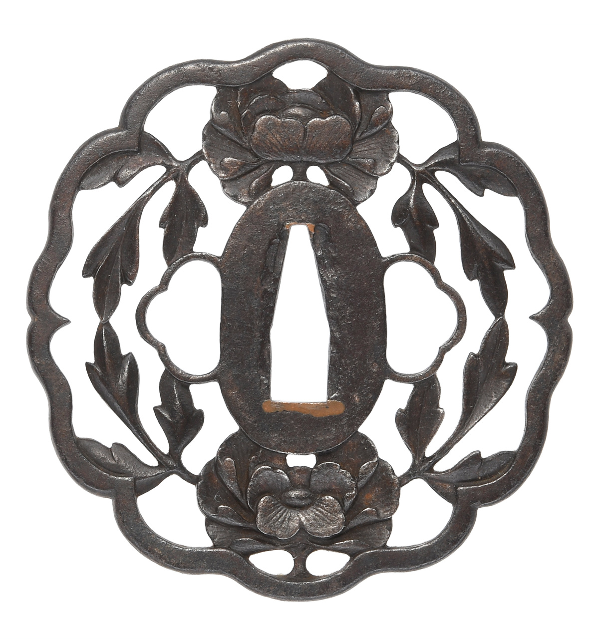 Tsuba: Mumei Choshu Botan-sukashi-Tsuba — 2 of 15