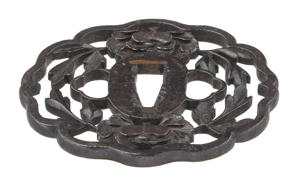 Tsuba: Mumei Choshu Botan-sukashi-Tsuba — 7 of 15