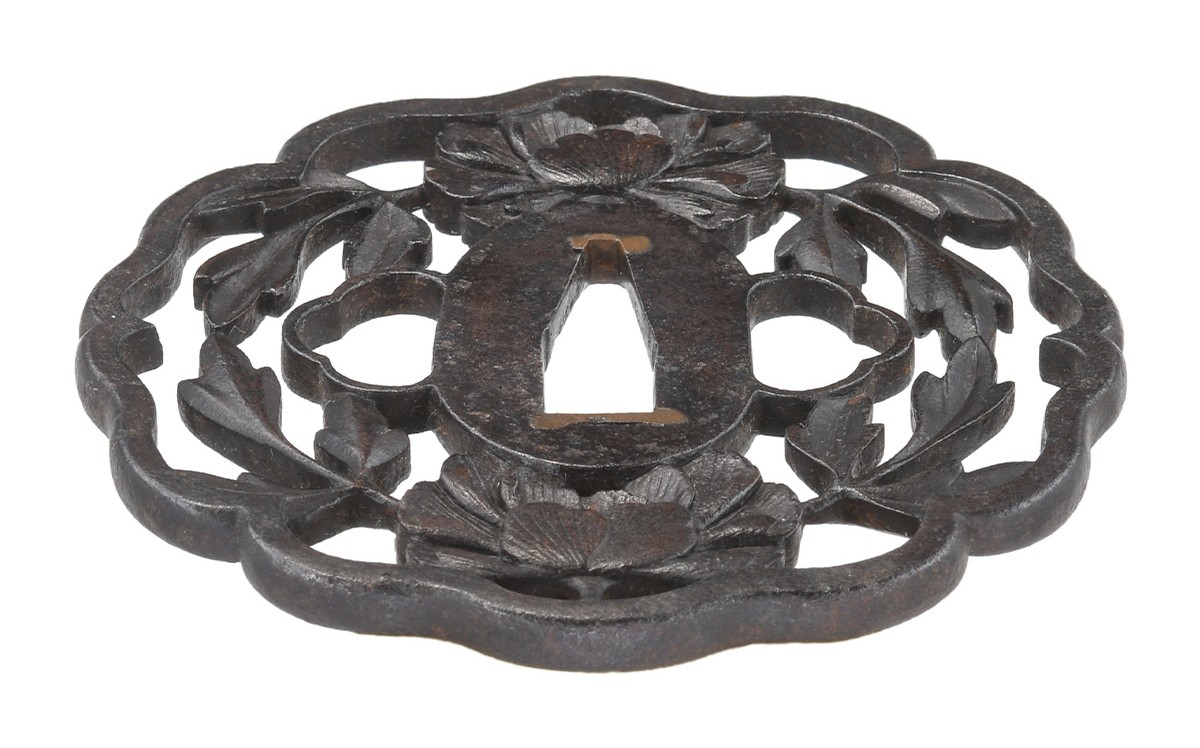 Tsuba: Mumei Choshu Botan-sukashi-Tsuba — 9 of 15