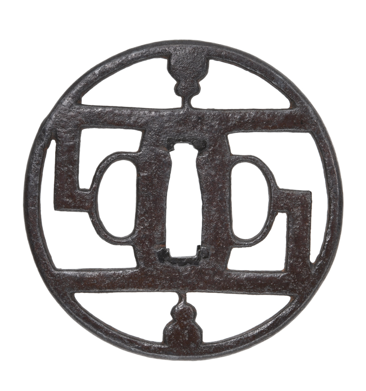 Tsuba: Mumei Kanayama with Kagi-Hyotan-sukashi Design, NBTHK Tokubetsu Hozon Tosogu — 3 of 15