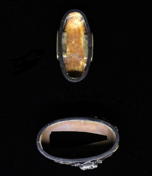 Fuchi Kashira: Peony and Lion Design, signed Naonori — 10 of 12