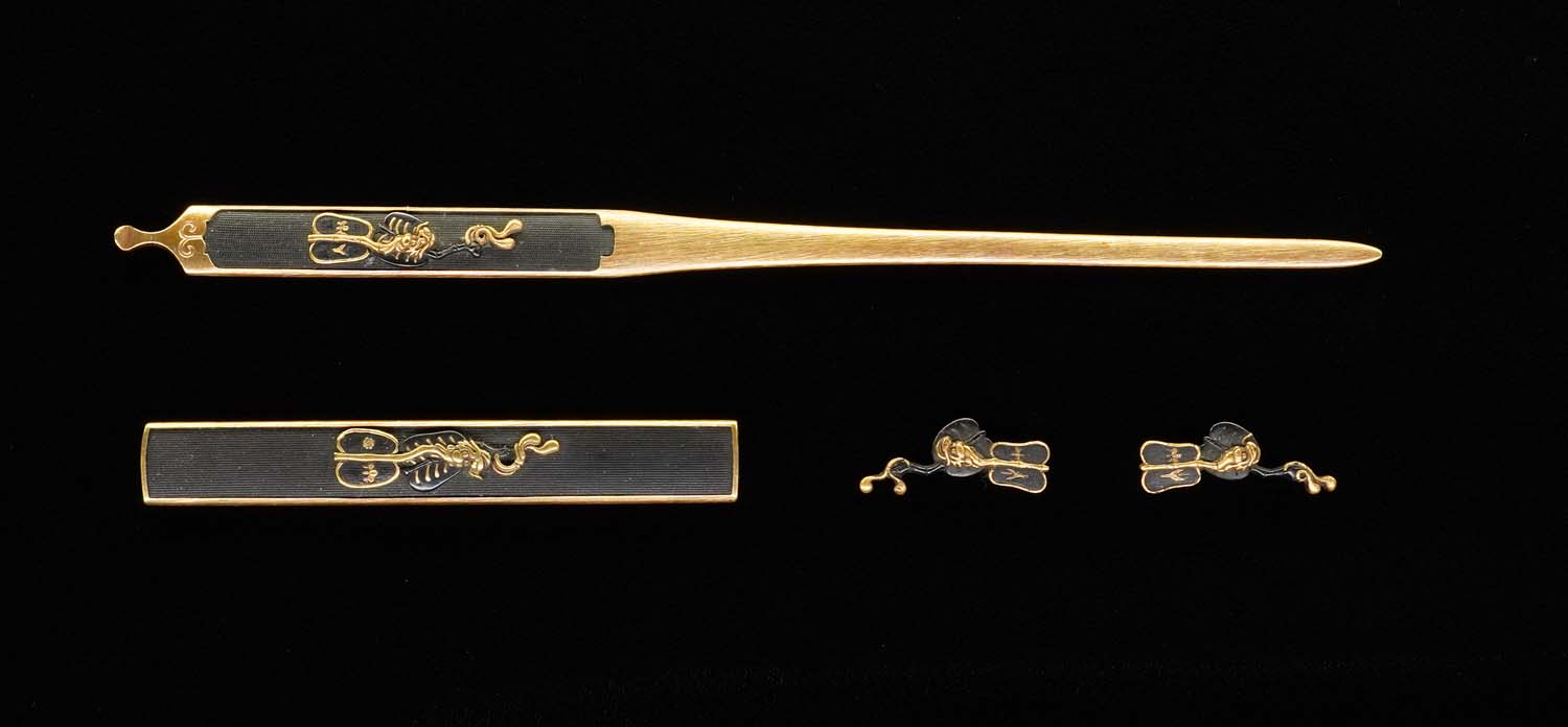Mitokoromono with Battle Fan Design, Mon Renjyo Mitsuaki (Kao), Tokubetsu Hozon Tosogu — 1 of 4
