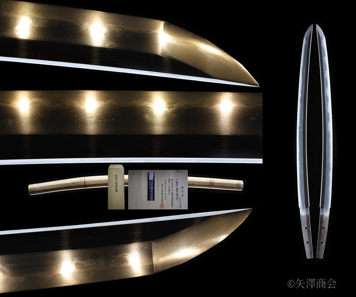 Hozon O-suriage Mumei (Echizen Seki) Wakizashi - Nagasa 51.3cm, Sori 1.2cm, with flashy hamon and over 30mm motohaba, giving it a strong presence — 1 of 4