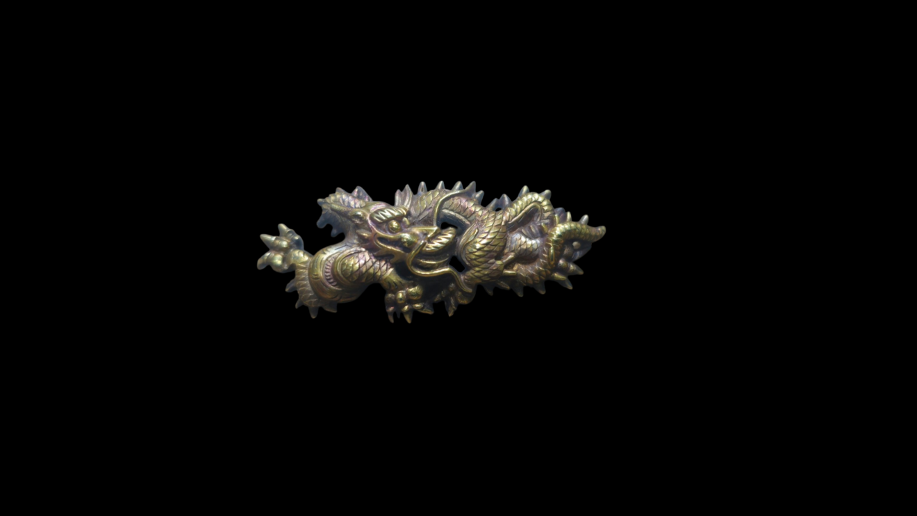 04-337 Crawling Dragon Menuki - Mumei, Ko-Mino, Solid Gold, Katabori, Inyo-kon — 3 of 5