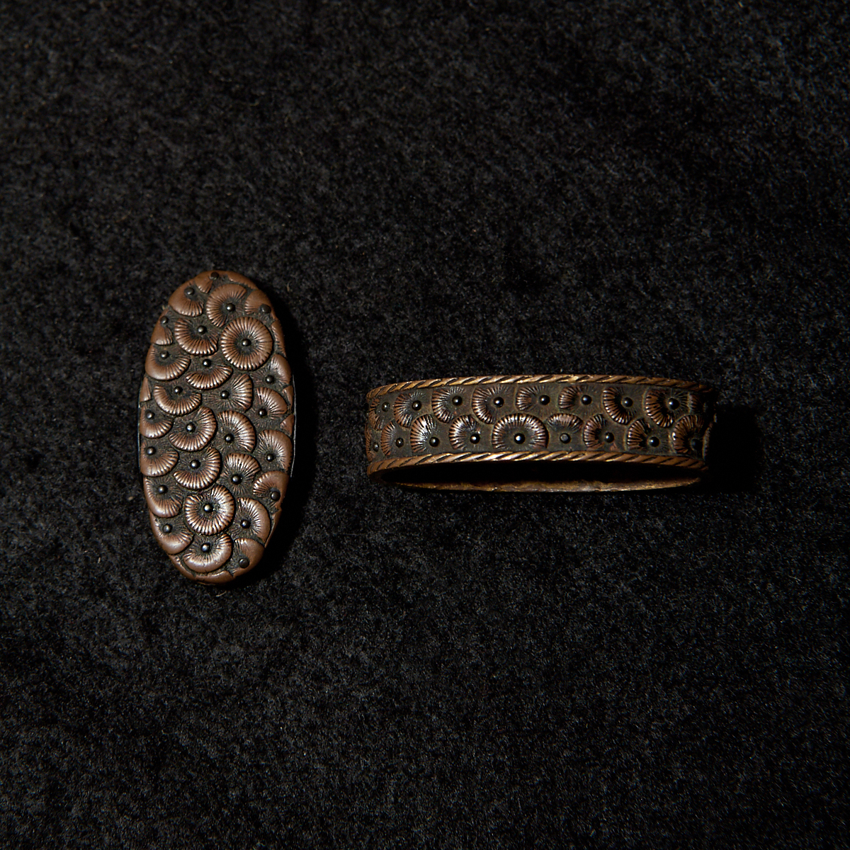 08-103 Fuchi-Kashira: Multi-layered Flower Design — 1 of 4