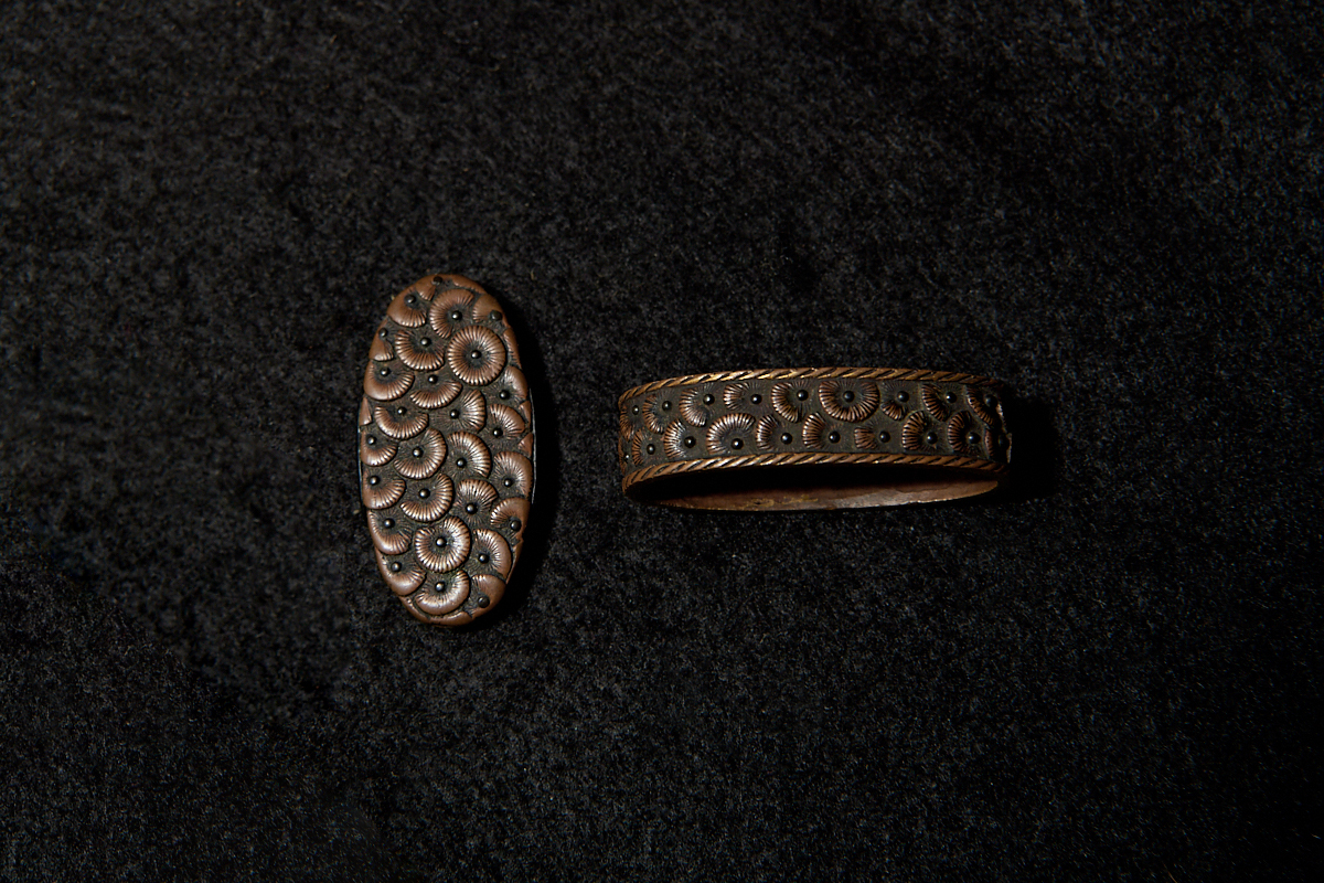 08-103 Fuchi-Kashira: Multi-layered Flower Design — 3 of 4