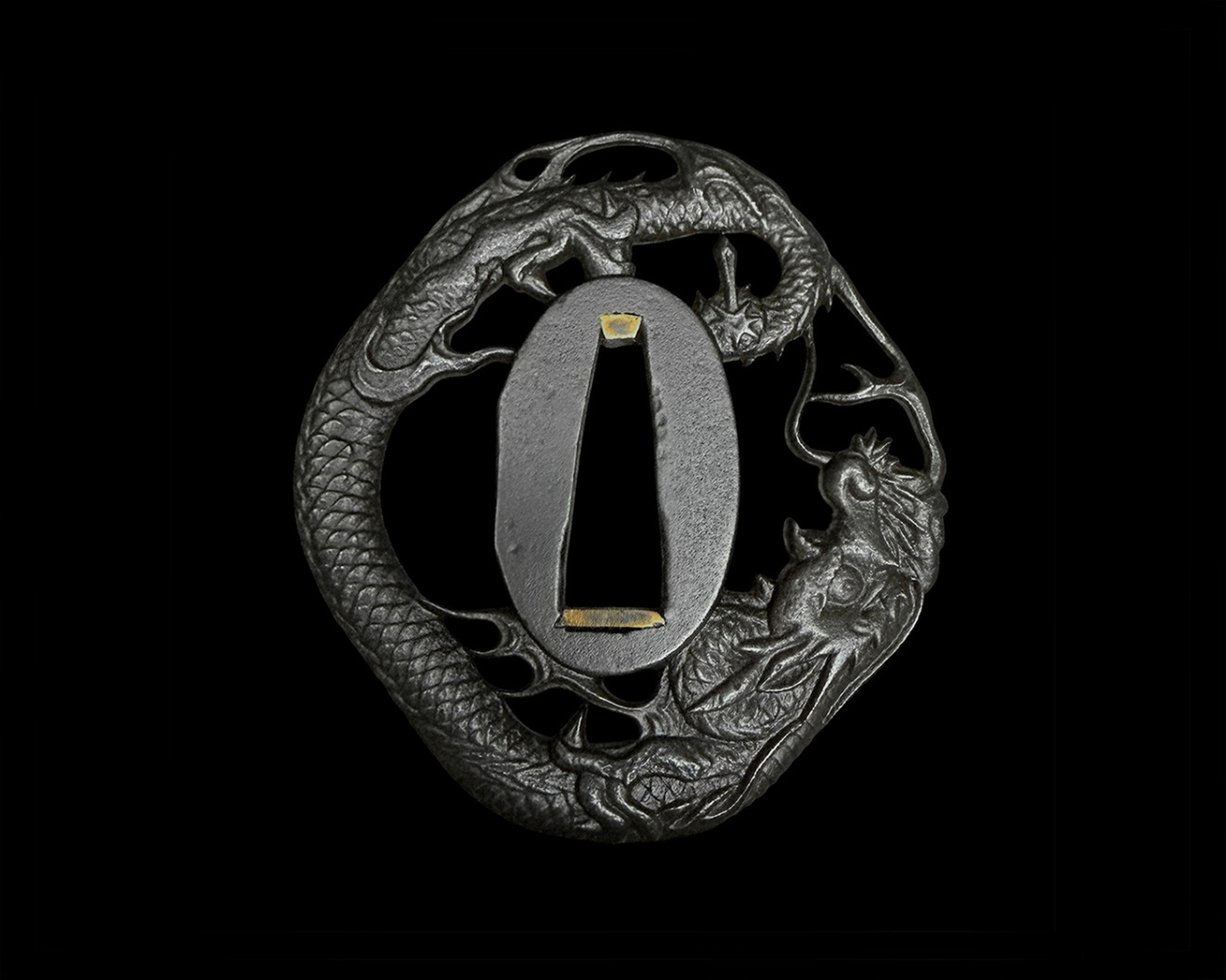 Tsuba: Dragon Design Sukashi Tsuba — 1 of 2